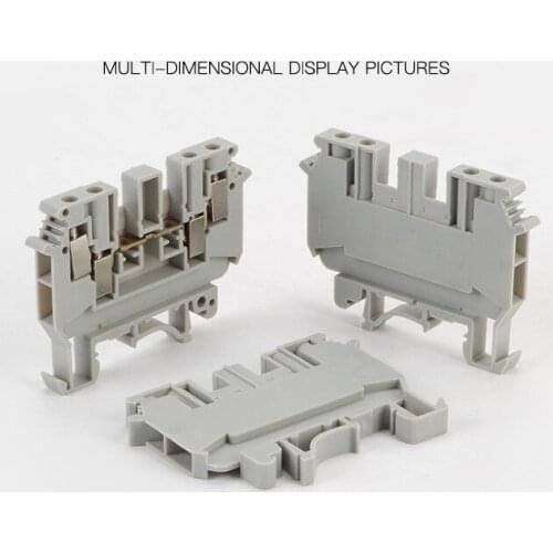 1pcs UDK4 two in two out guide rail type terminal row 4 square double voltage terminal row