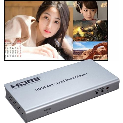 HDMI 4x1 Quad Multiviewer HDMI Switcher 4 In 1 Out 1080P Image Picture Seamless Switch Splitter for Game DVD HDTV Multi Viewer