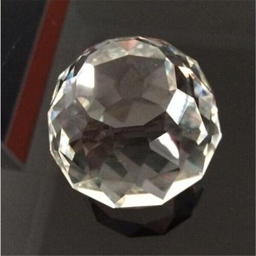 2pcs/lot 50mm Glass Crystal Faceted Ball Flat Back Paperweight Fengshui Part For Sale