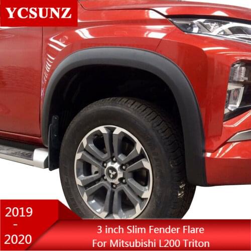 3 inch Slim Wheel Arch Fender Flare Mudguard For Mitsubishi L200 2019 2020 Triton Ram 1200 Strada Strakar Barbarian Double Cabin