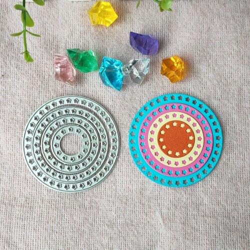 4Pcs Pentagonal Circle Metal Cutting Dies for DIY Embossing Paper Photo Album Gift Card Making Scrapbooks Dies