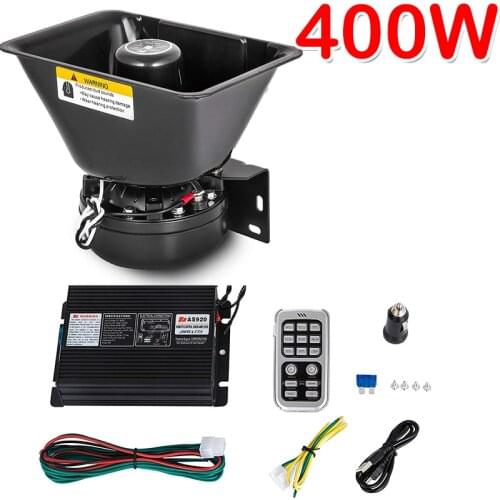 400W 16 Sound Car Siren Spealer and Truck Warning Alarm Police Siren Horn Ambulance Emergency Electronic Horn Kit PA MIC System