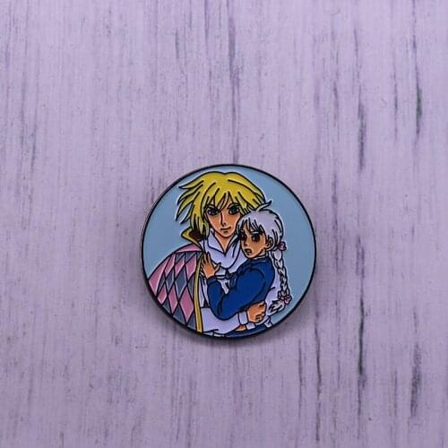 Howls Moving Castle Enamel Pin Howl And Sophie Brooch unstoppable Love Badge defence the darkness Jewelry