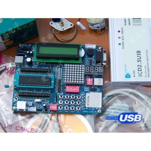 Fast Free Ship for PIC USB MCU development package (18F4550 usb development board+ICD2+a lot of parts and materials)