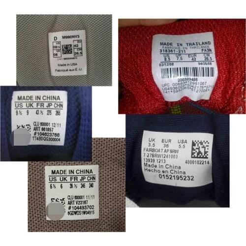 100pcs Back heat-glue water washing label Shoe tongue label for shoes Sports shoes, shoes size labels shoes tongue Labels