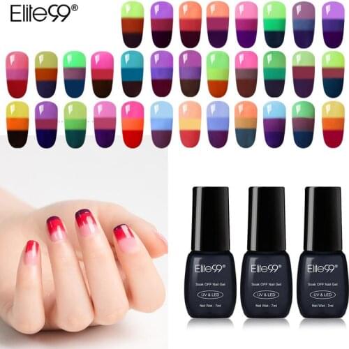 Elite99 7ml Chameleon Temperature Change Color Nail Polish Lacquer Soak Off Hybrid Nail Enamel Nail Gel Varnish Gel Polish