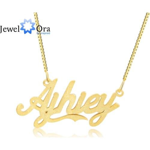 JewelOra Personalized Custom Cursive Name Necklaces for Women Gold/Rose Gold/Silver Color Nameplate Pendants Jewelry Gift