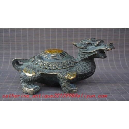 Collection old bronze Turtle Beast statue / sculpture,Hand carving crafts, best adornment & collection, free shipping