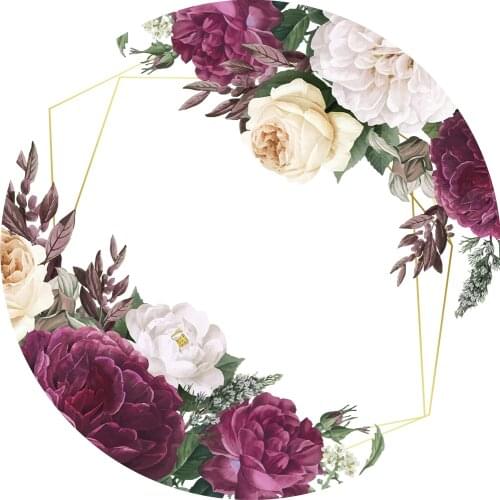 Wedding flower backdrop Round Panel circle background bridal shower party decoration candy dessert table banner customize text