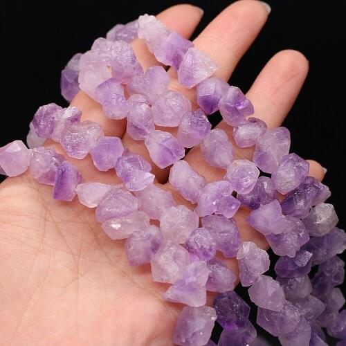 Natural Semi-precious Stone Unshaped Stone Purple Quartz For DIY Necklace Earrings Accessories Gift Length 40cm
