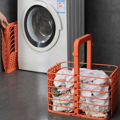 New Style Floor-standing Foldable Laundry Basket Household Space-Saving Hollow Storage Basket Large-Capacity Dirty Cloth Baskets