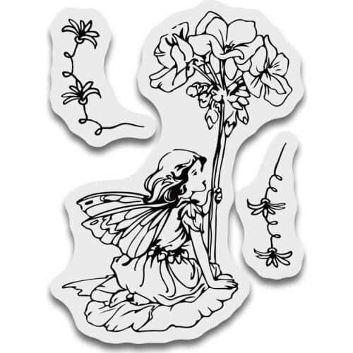 9*6 Fairy Pray Clear Stamps Transparent Silicone Stamp/Seal DIY Scrapbooking/Photo Album Christmas Halloween Sheets