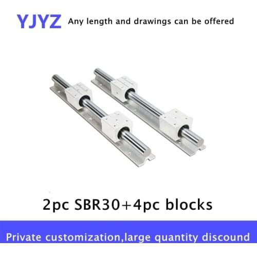 Factory direct sales of high quality four SBR30 sliders + two SBR30 linear guide optical axis (115~1150mm) multiple options