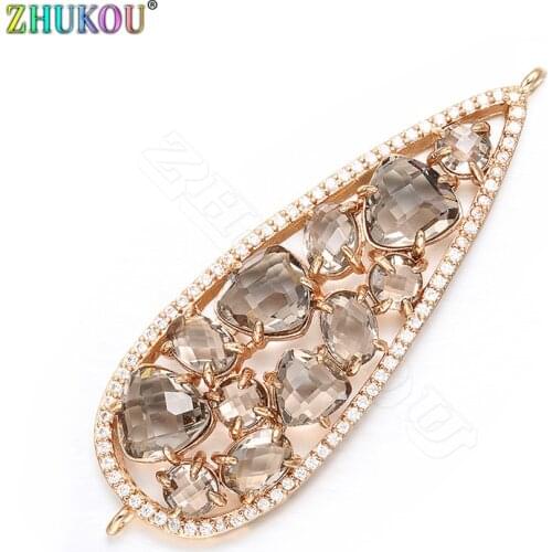 ZHUKOU 19mm Bracelet Necklace Connectors for Diy Jewelry Findings Earrings Bracelet Jewelry Accessories Pendant connector VS302