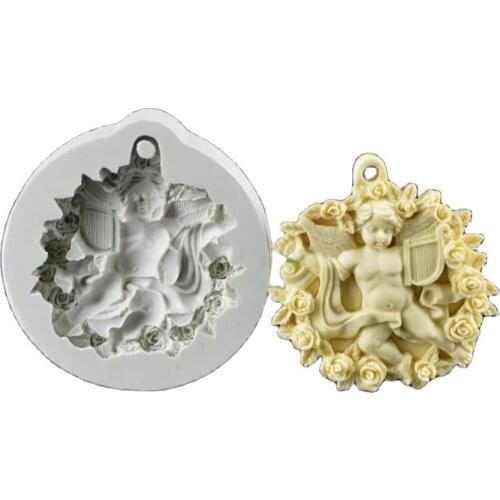 Rose Angel Soap Silicone Mold 3D Craft Fairy Clay Candle Moulds Cake Chocolate Baking Fondant Cake Decorating Tools H371