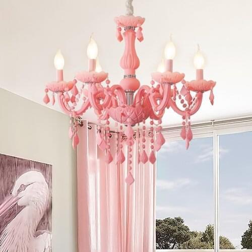 Pink Chandelier living room Bedroom Kitchen K9 crystal heracleum Dining room Kids gilrs room chandelier lighting fixtures