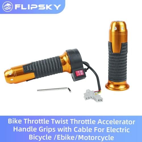 Bike Throttle Twist Throttle Accelerator Handle Grips Anti-slip with Cable For Electric Bicycle Skateboard/Ebike/Motorcycle