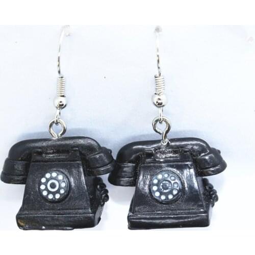 2019 New Imitation Appliance Retro Phone Earrings Womens Creative Personality Hand-made DIY Ear Jewelry Birthday Gifts