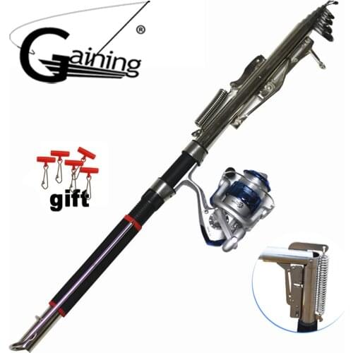 1.8m 2.1m 2.4m 2.7m Spinning Automatic Spring Fishing Pole Sea River Lake Pole with Fishing Reel