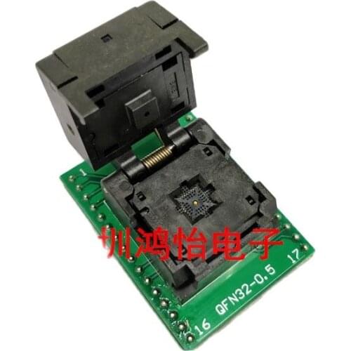 QFN32-0.5 Test socket double panel programming Burn-in Socket 5*5 Adapter qfn32 Burning block chip socket