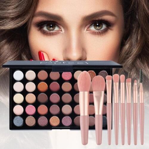 Eye Shadow Palette Multicolor Eyeshadow Matte Shimmer Glitter Pigmented Makeup Eye Shadow Waterproof Cosmetic Makeup Brush Set