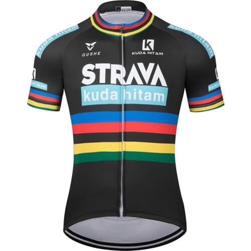 2021 STRAVA Cycling Jersey MTB Jersey Bicycle Team Cycling Shirts Males' Short Sleeve Bike Wear Summer Premium Bicycle Clothing