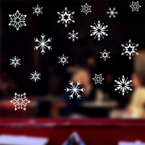 Window Decoration Christmas Wall Stickers for Kids Rooms Shop Home Decor Removable Snowflakes Wallpaper Vinyl Art Mural Decals