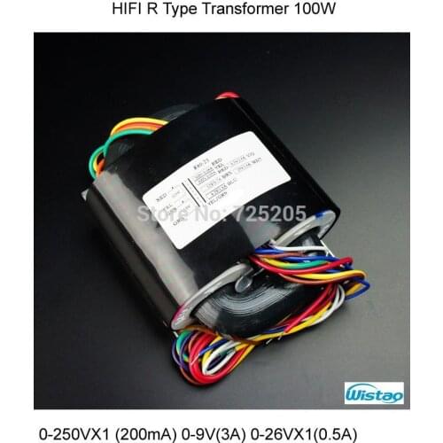 HIFI Amplifier R Type Transformer 0-250VX1 (200mA) 0-9V(3A) 0-26VX1(0.5A) 0-18V(0.5A) for Tube MM/MC Phono Preamplifier PCBA Kit