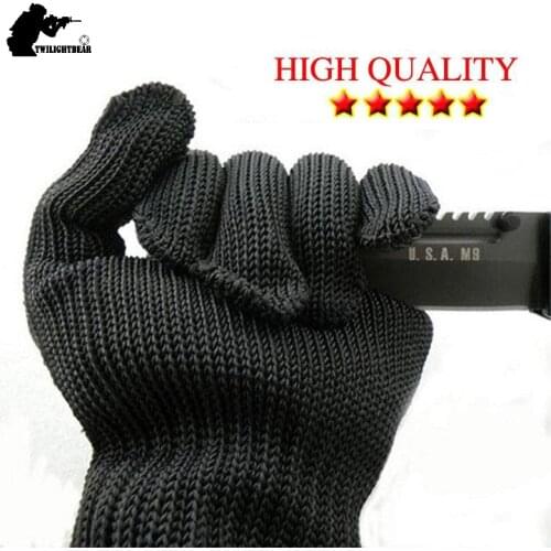 Real Five Level Cut-Resistant Gloves Knife Blade Cut Resistant Gloves Top Quality Stainless Steel Wire Protection Glove AE20