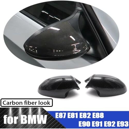 Rearview M3 M Style High Quality 2004-2009 Mirror Cover for BMW 1 3 Series E81 E82 E87 E88 E90 E91 E92 E93 Carbon Fiber Pattern