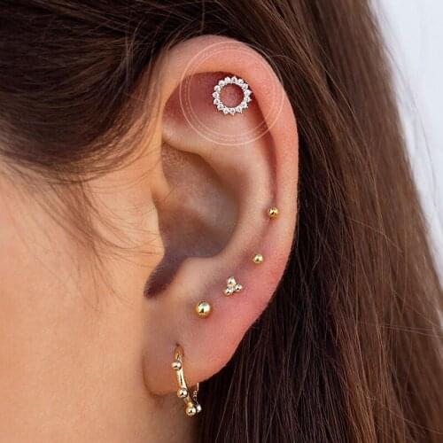 925 Sterling Silver Ear Needle Sun-shaped Stud Earrings for Women Charming Mini CZ Earrings Gold Silver Earrings Jewelry