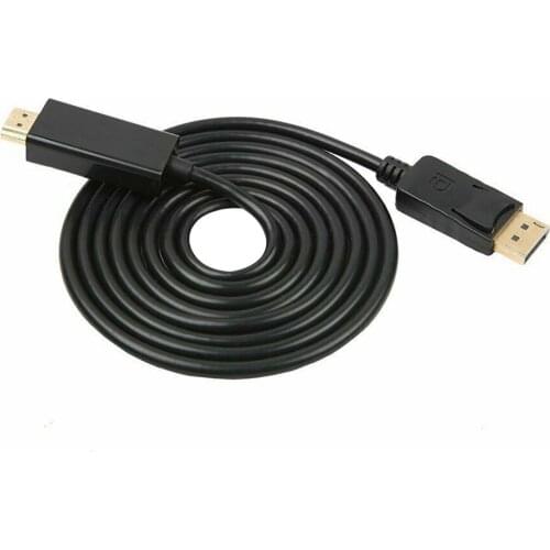 1.8 Meters 6FT Super Long Display Port DisplayPort DP to HDMI-compatible Cable Cord Wire Adapter Gold Plated Black