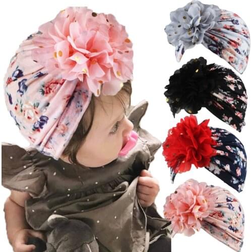 1PCS Childrens Hat Leisure Multiple Colour Fashion Neutral Match Flowers Hat Autumn Winter Warm Windproof Kids Cotton Hood