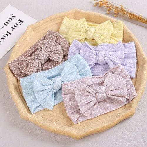 10 Pcs/lot Baby Hair Accessories Wholesale Jacquard Headband European American Nylon Bow Knot Printed Hairband