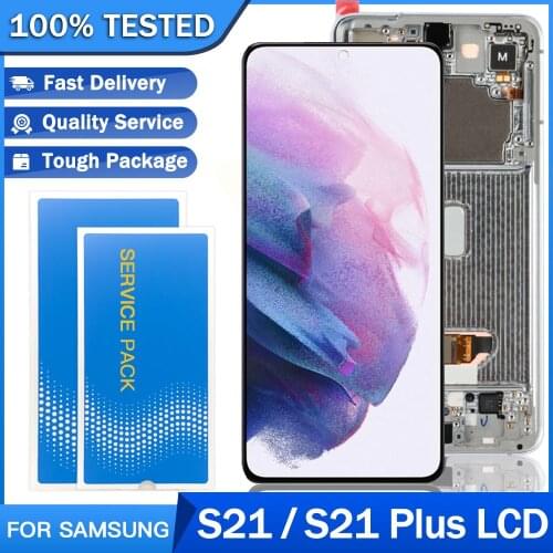 100% Original LCD For Samsung Galaxy S21 S21 Plus G990F SM-G990F G991U G996F Display Touch Screen Digitizer Assembly Replacement