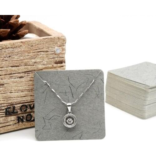 100pcs/lot Gray Paper Blank Jewelry Bracelet Display Cards 5x5cm Cardboard Jewelry Necklace Anklet Packaging Hang Tags Cards