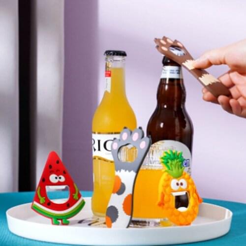2PCS Multifunctional Beer Bottle Opener Cartoon Creative Refrigerator Magnet For Home Portable Magnetic Wine Opener For Party