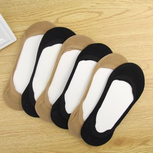 3 Pairs Women Sock Slippers Non-slip Silicone Low Mouth Invisible Solid Color Ladies Boat Socks Summer Durable Sexy Female Meias