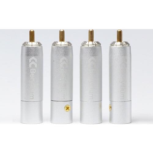4pcs CopperColor RCA-BE beryllium Alloy RCA Plugs RCA adapter jack audio interconnect cable connector plug hifi RCA plug