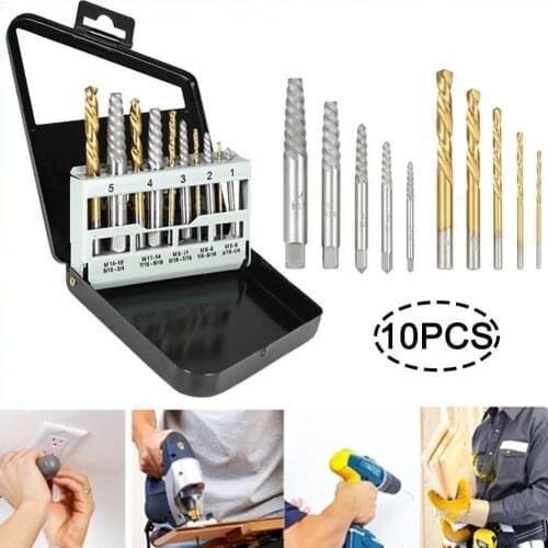 5pcs/set Stainless Steel Cobalt Left Hand Drill Bit The Screw Collect Damaged Tools Bolt Extractor Broken To Metal Set with R7N8