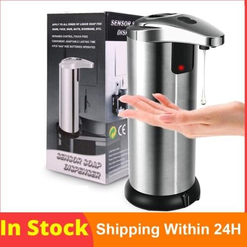 Automatic Soap Dispenser Pump Infrared Sensing Stainless Steel Liquid Soap Holder Shampoo Dispenser Bathroom Liquid Foam Pump