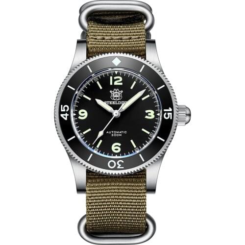 Steeldive SD1952 Dive Watch Men Wrist Automatic 300M Ceramic Bezel 316L Stainless Steel Sapphire Glass Blue AR Coating