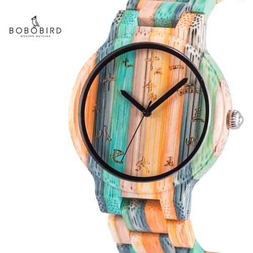 BOBO BIRD Mans Wood Watch for Women Couple Quartz Fngeen Wristwatches ブレスレットrelogios masculinos de luxo original in Gift Box