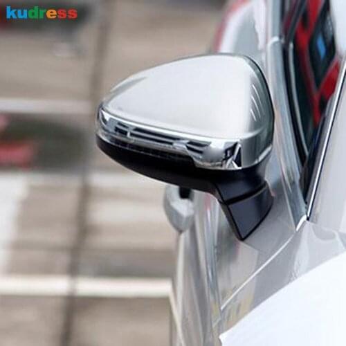 For Audi A4 B9 9L 2016 2017 Sedan ABS Chrome Car Styling Exterior Side Door Rearview Mirrors Cover Moulding Trim Stickers 2pcs