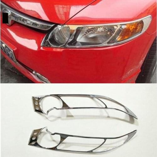 For Honda Civic 8th 2006 2007-2011 ABS Chrome Front Head Light Lamp Frame Trim 2PCS