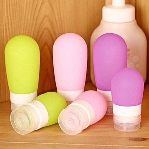 Travel Cosmetics Bottles Silica Gel Mini Empty Container Empty Silicone Travel Packing Press Bottle for Lotion Shampoo Bath