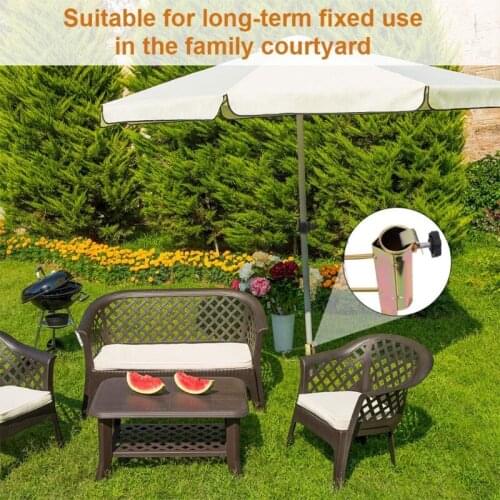 Ground Spike Double U-Shaped Parasol Holder Fixed Clip Lawn Spike for Parasols Umbrella Stand Clamp for Parasols Flags and Rods