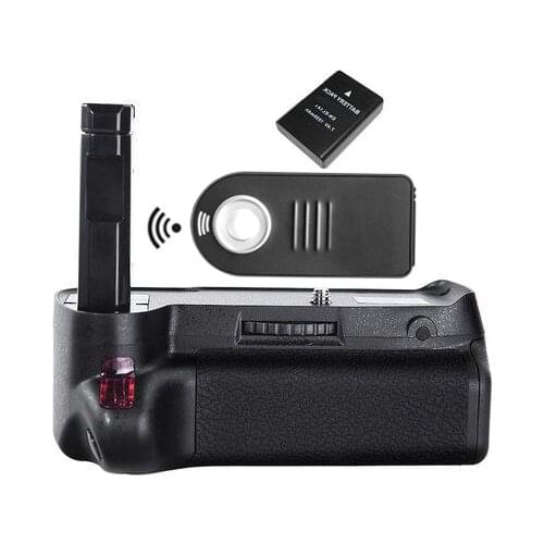 MB-D3400 Battery Grip + EN-EL14 Battery + IR Remote Control + 6 AA Battery Solt + Li-ion Battery Solt for Nikon D3400 EN-EL14