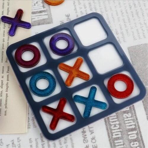 Crystal Epoxy Resin Mold OX Chess Checkers Checkerboard Chess Molds Pieces Epoxy Mirror Silicone Mold For Resin DIY