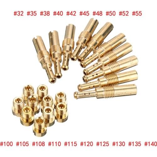 20pcs Carburetor Main Jet Kit with Slow/Pilot Jet Set Replacement Fir For NSR KSR PWK PWM Keihin OKO CVK Motorcycle Carburetor